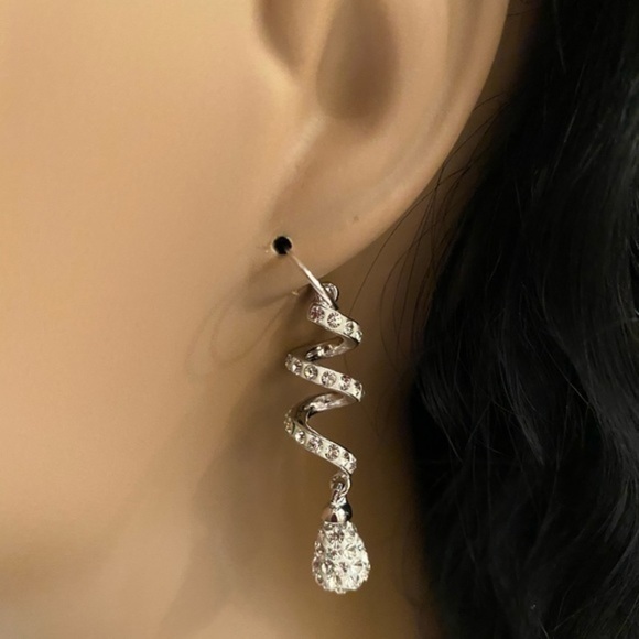 NWT Spiral Crystal Earrings - Picture 3 of 6